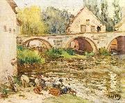 Alfred Sisley Die Wascherinnen von Moret oil painting